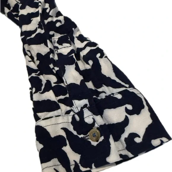 Maeve Navy Blue and White Bird Patterned Blouse Sz Small - Picture 4 of 8